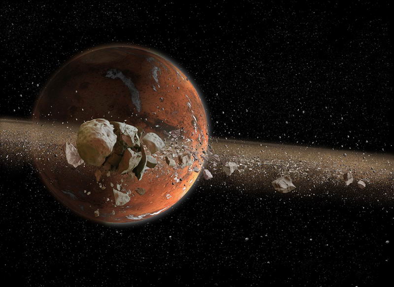 科学研究表明:过去火星也许拥有更大的卫星,现在的两个只是大卫星的残骸