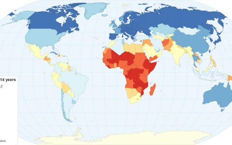 世界上最年轻的20个国家排行榜：统计15岁以下人口比例