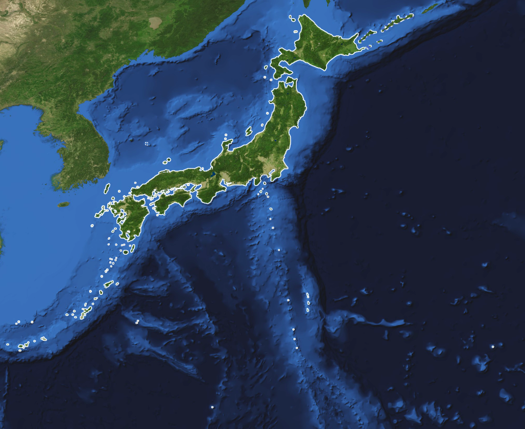 现在的日本列岛地图